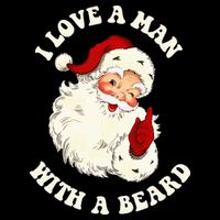 Vintage Santa Fun Retro I Love A Man With A Beard Christmas Backpack