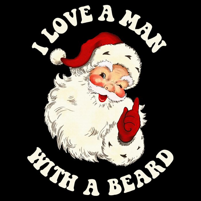Vintage Santa Fun Retro I Love A Man With A Beard Christmas Backpack