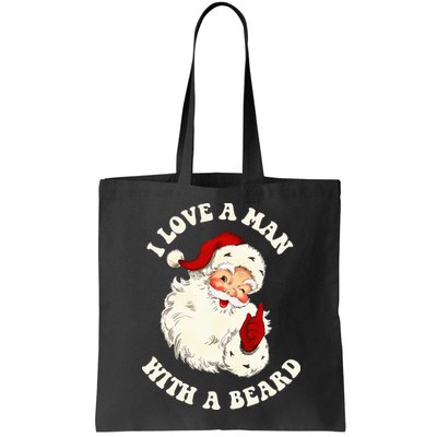 Vintage Santa Fun Retro I Love A Man With A Beard Christmas Bag