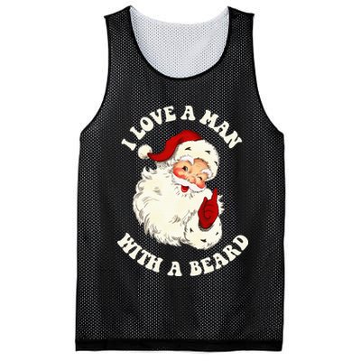Vintage Santa Fun Retro I Love A Man With A Beard Christmas Mesh Reversible Basketball Jersey Tank