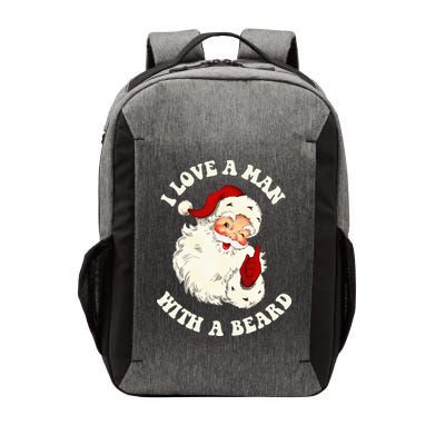Vintage Santa Fun Retro I Love A Man With A Beard Christmas Vector Backpack