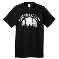 Vintage San Francisco Baseball Skyline Retro California SF Tall T-Shirt