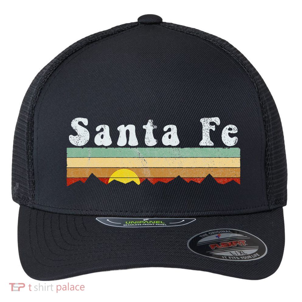 Vintage Santa Fe New Mexico Retro Gift Flexfit Unipanel Trucker Cap