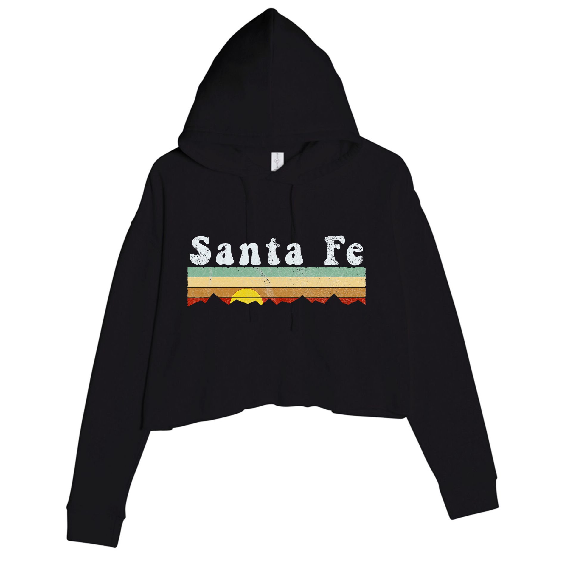 Vintage Santa Fe New Mexico Retro Gift Crop Fleece Hoodie