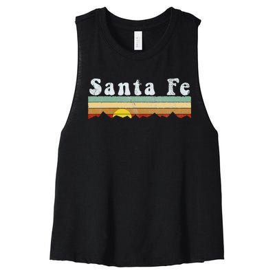 Vintage Santa Fe New Mexico Retro Gift Women's Racerback Cropped Tank