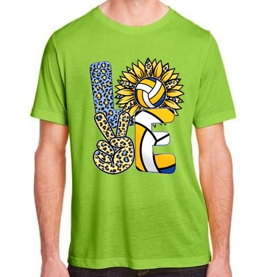 Volleyball Sayings For Shirts, Love Volleyball Leopard Sunflower Sports Ball Adult ChromaSoft Performance T-Shirt