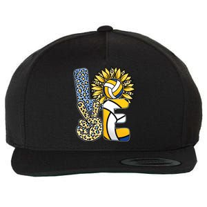 Volleyball Sayings For Shirts, Love Volleyball Leopard Sunflower Sports Ball Wool Snapback Cap