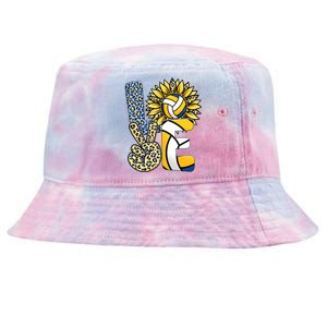 Volleyball Sayings For Shirts, Love Volleyball Leopard Sunflower Sports Ball Tie-Dyed Bucket Hat