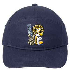 Volleyball Sayings For Shirts, Love Volleyball Leopard Sunflower Sports Ball 7-Panel Snapback Hat