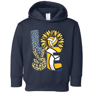 Volleyball Sayings For Shirts, Love Volleyball Leopard Sunflower Sports Ball Toddler Hoodie