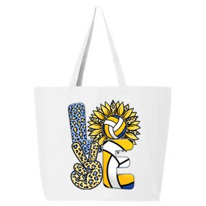 Volleyball Sayings For Shirts, Love Volleyball Leopard Sunflower Sports Ball 25L Jumbo Tote