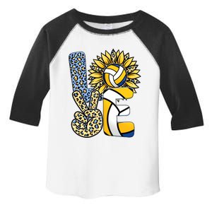 Volleyball Sayings For Shirts, Love Volleyball Leopard Sunflower Sports Ball Toddler Fine Jersey T-Shirt