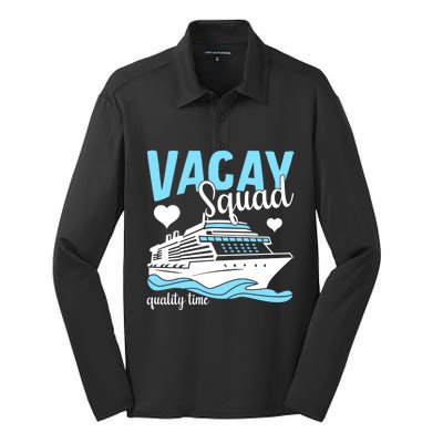 Vacay Squad Family Cruise Vacation Gift Silk Touch Performance Long Sleeve Polo