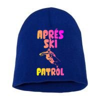 Vintage Skiing Funny Gift Retro Apres Vintage 80s Ski Patrol Cool Gift Short Acrylic Beanie