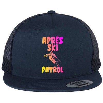 Vintage Skiing Funny Gift Retro Apres Vintage 80s Ski Patrol Cool Gift Flat Bill Trucker Hat