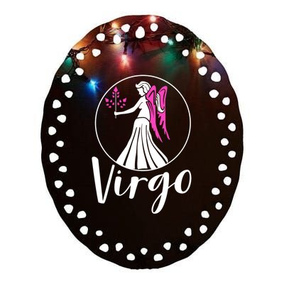 Virgo September Funny Gift Zodiac Astrographic Astrology Gift Ceramic Oval Ornament