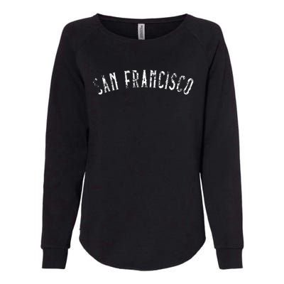 Vintage San Francisco Distressed Text Sf Womens California Wash Sweatshirt