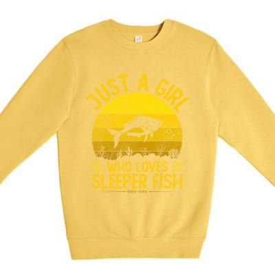 Vintage Sleeper Fish Just A Who Loves Sleeper Fish Gift Premium Crewneck Sweatshirt