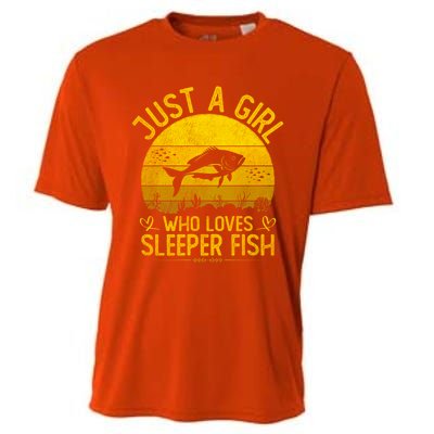 Vintage Sleeper Fish Just A Who Loves Sleeper Fish Gift Cooling Performance Crew T-Shirt