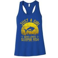 Vintage Sleeper Fish Just A Who Loves Sleeper Fish Gift Women's Racerback Tank