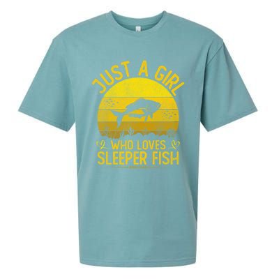 Vintage Sleeper Fish Just A Who Loves Sleeper Fish Gift Sueded Cloud Jersey T-Shirt