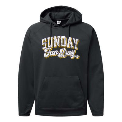 Vintage Sunday Funday Minnesota Football Performance Fleece Hoodie