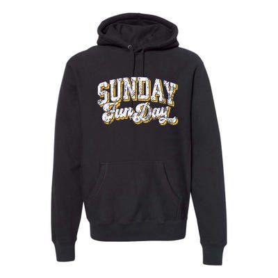 Vintage Sunday Funday Minnesota Football Premium Hoodie