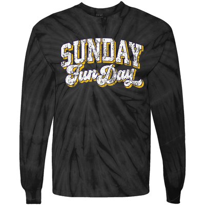 Vintage Sunday Funday Minnesota Football Tie-Dye Long Sleeve Shirt