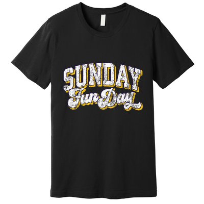 Vintage Sunday Funday Minnesota Football Retro Fun Day Premium T-Shirt