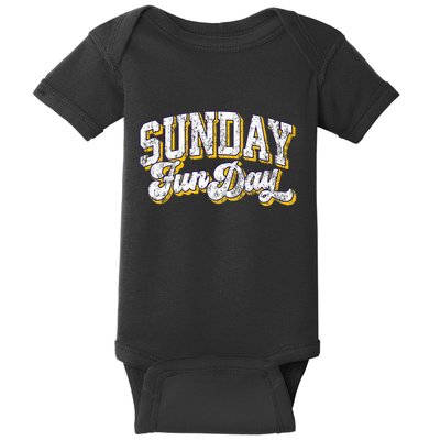Vintage Sunday Funday Minnesota Football Retro Fun Day Baby Bodysuit