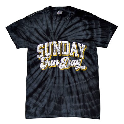Vintage Sunday Funday Minnesota Football Retro Fun Day Tie-Dye T-Shirt