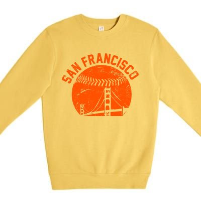 Vintage San Francisco Skyline SF Baseball Premium Crewneck Sweatshirt