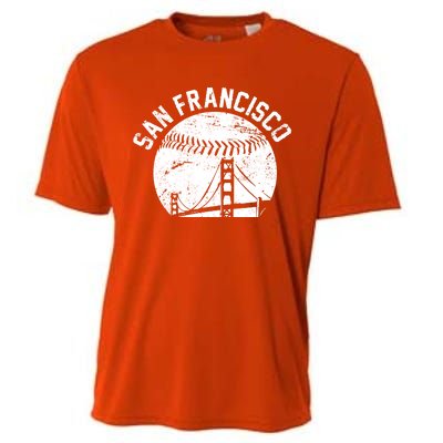 Vintage San Francisco Skyline SF Baseball Cooling Performance Crew T-Shirt