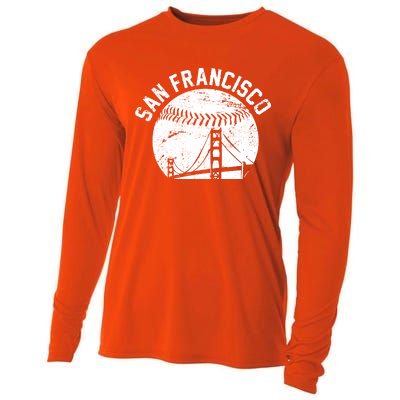 Vintage San Francisco Skyline SF Baseball Cooling Performance Long Sleeve Crew