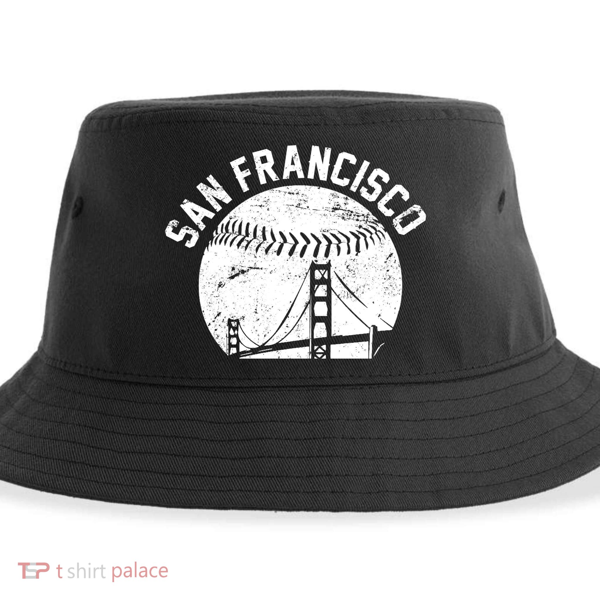 Vintage San Francisco Skyline SF Baseball Sustainable Bucket Hat