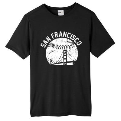 Vintage San Francisco Skyline SF Baseball Tall Fusion ChromaSoft Performance T-Shirt