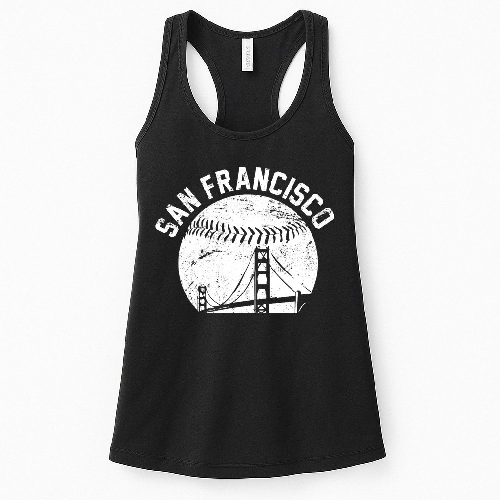Vintage San Francisco Skyline SF Baseball Womens Tank Top