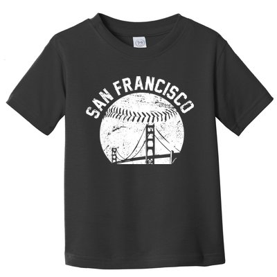 Vintage San Francisco Skyline SF Baseball Toddler T-Shirt