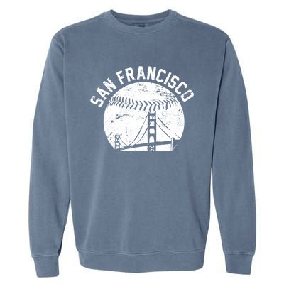 Vintage San Francisco Skyline SF Baseball Garment-Dyed Sweatshirt