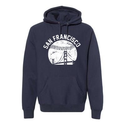 Vintage San Francisco Skyline SF Baseball Premium Hoodie