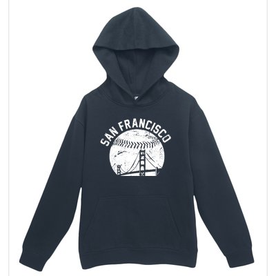 Vintage San Francisco Skyline SF Baseball Urban Pullover Hoodie