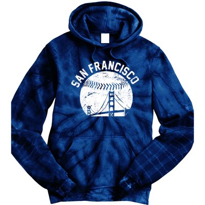 Vintage San Francisco Skyline SF Baseball Tie Dye Hoodie