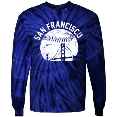 Vintage San Francisco Skyline SF Baseball Tie-Dye Long Sleeve Shirt