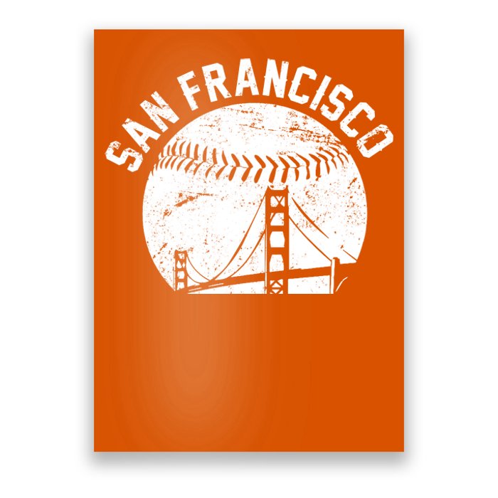 Vintage San Francisco Skyline SF Baseball Poster