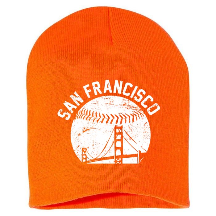 Vintage San Francisco Skyline SF Baseball Short Acrylic Beanie