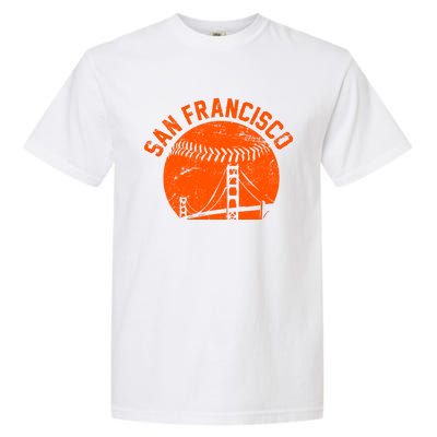 Vintage San Francisco Skyline SF Baseball Garment-Dyed Heavyweight T-Shirt