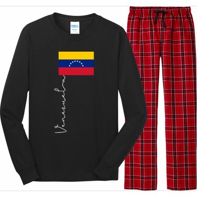 Venezuela Signature Flag Pole Patriotic Gift Long Sleeve Pajama Set