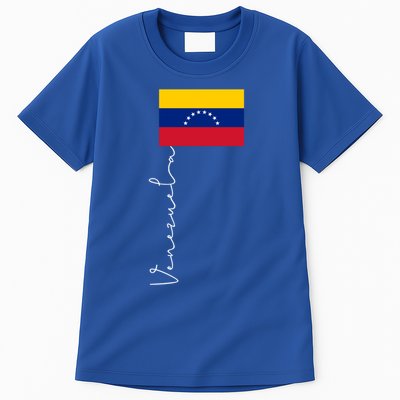 Venezuela Signature Flag Pole Patriotic Gift Tall T-Shirt