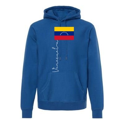 Venezuela Signature Flag Pole Patriotic Gift Premium Hoodie