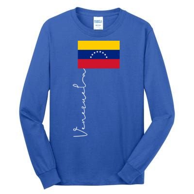 Venezuela Signature Flag Pole Patriotic Gift Tall Long Sleeve T-Shirt